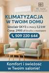 Sinclair SKY3 w cenie 2900zł brutto z montażem!