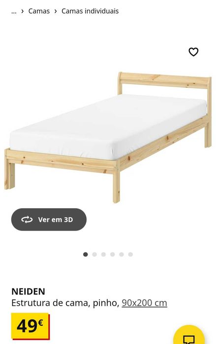Cama solteiro de pinho impecável