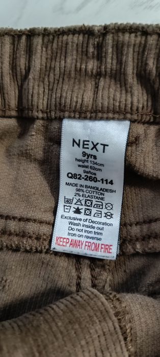 Вельветовые штаны Next 128 см