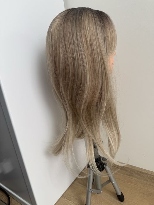 Topper z grzywką  blond ombre refleksy 60cm