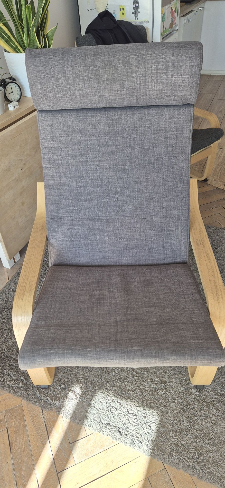 IKEA dwie oryginalne poduszki fotela Poang, Skiftebo ciemnoszare.
