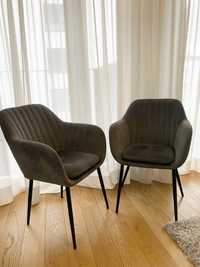 Krzesło Emilia 57x83 cm ciemnoszare nogi czarne