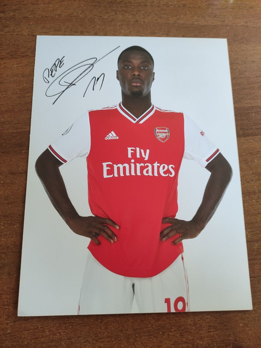 Autograf, podpis, nadruk  Nicolas Pepe Arsenal Piłka Nożna Kolekcja