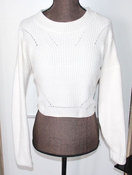 h&m sweter biały bezowe ecru s xs m 34 36 38 kardigan