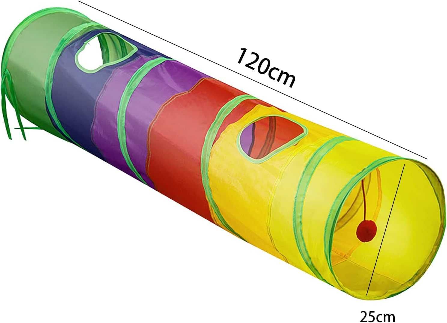 Długi Tunel Dla Kota Zabawka Dla Kotka z Piłeczką Fretka Królik 120cm