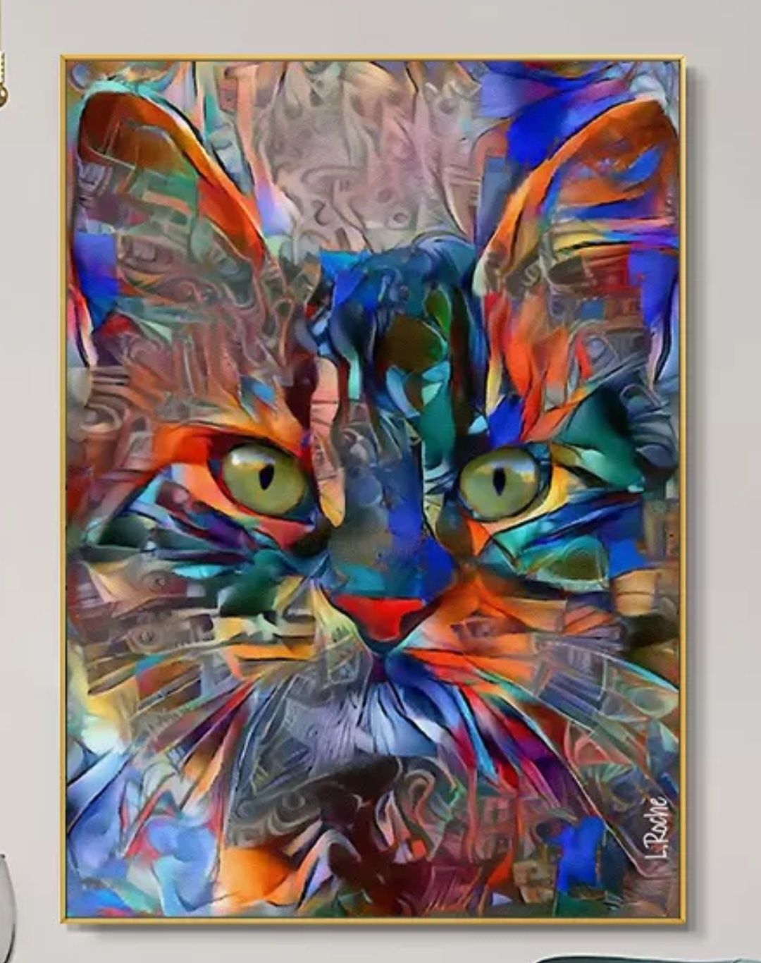 Telas de pintura de Gatos multicolorido 60x90cm=60€