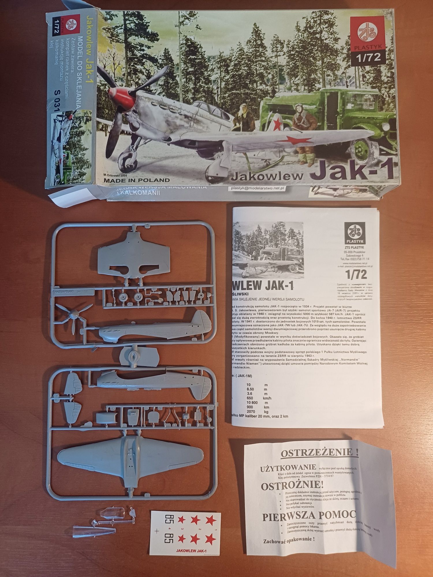 Model Jakowlew Jak-1 (S 031) - Plastyk (1/72)