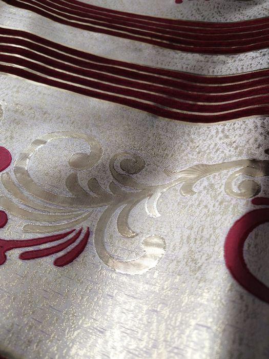 Zasłony z metra beż/zloto/bordo,szer 280 cm