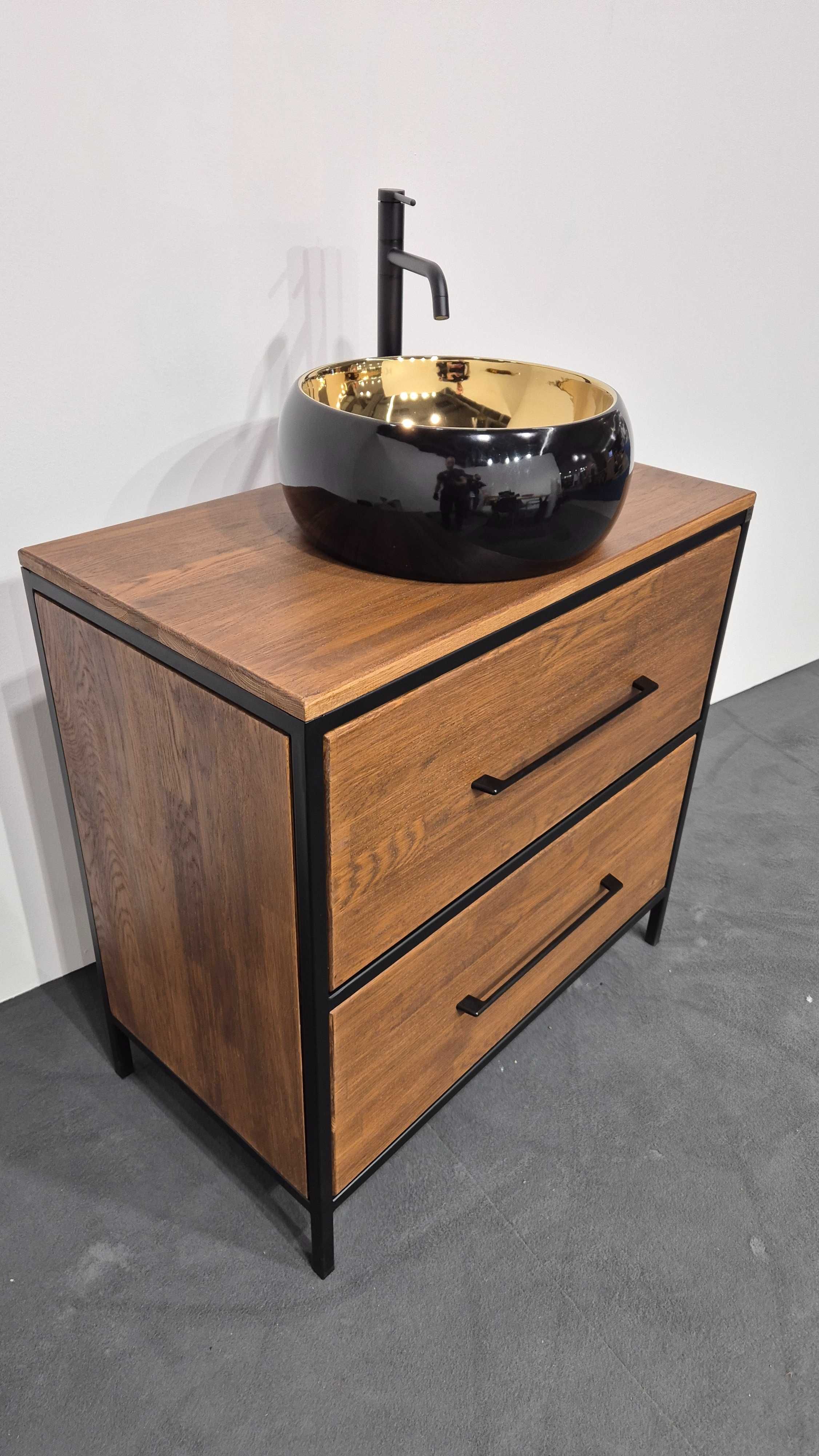 Szafka Łazienkowa z umywalką i baterią - 80x45x80cm Komoda Loft