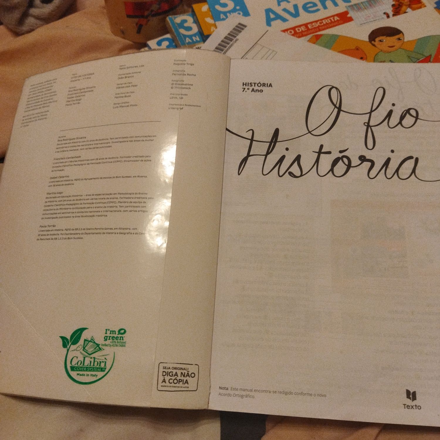 Manuais 7 ano história e Português