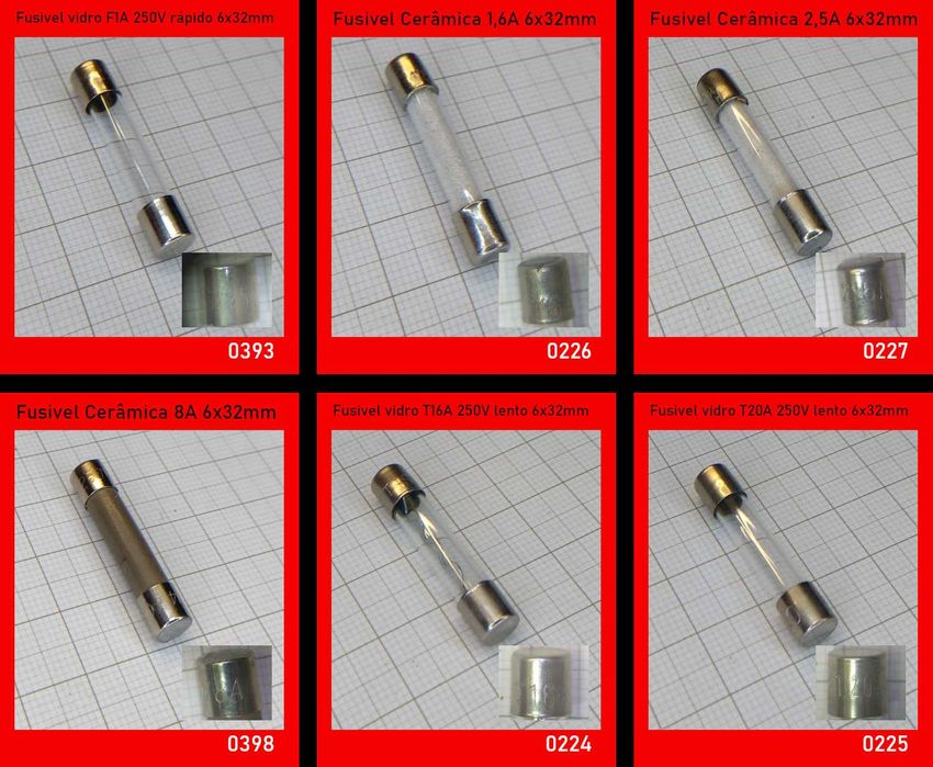 Fusíveis vidro/ceramicos