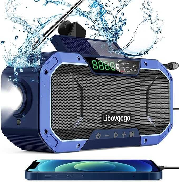 Аварійне радіо виживання IPX5 сонячна панель динамо повербанк 5000 SOS