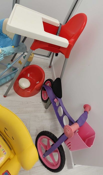 Zabawki dla dzieci / rowerek , chodzik, krzesełko interaktywne, całość