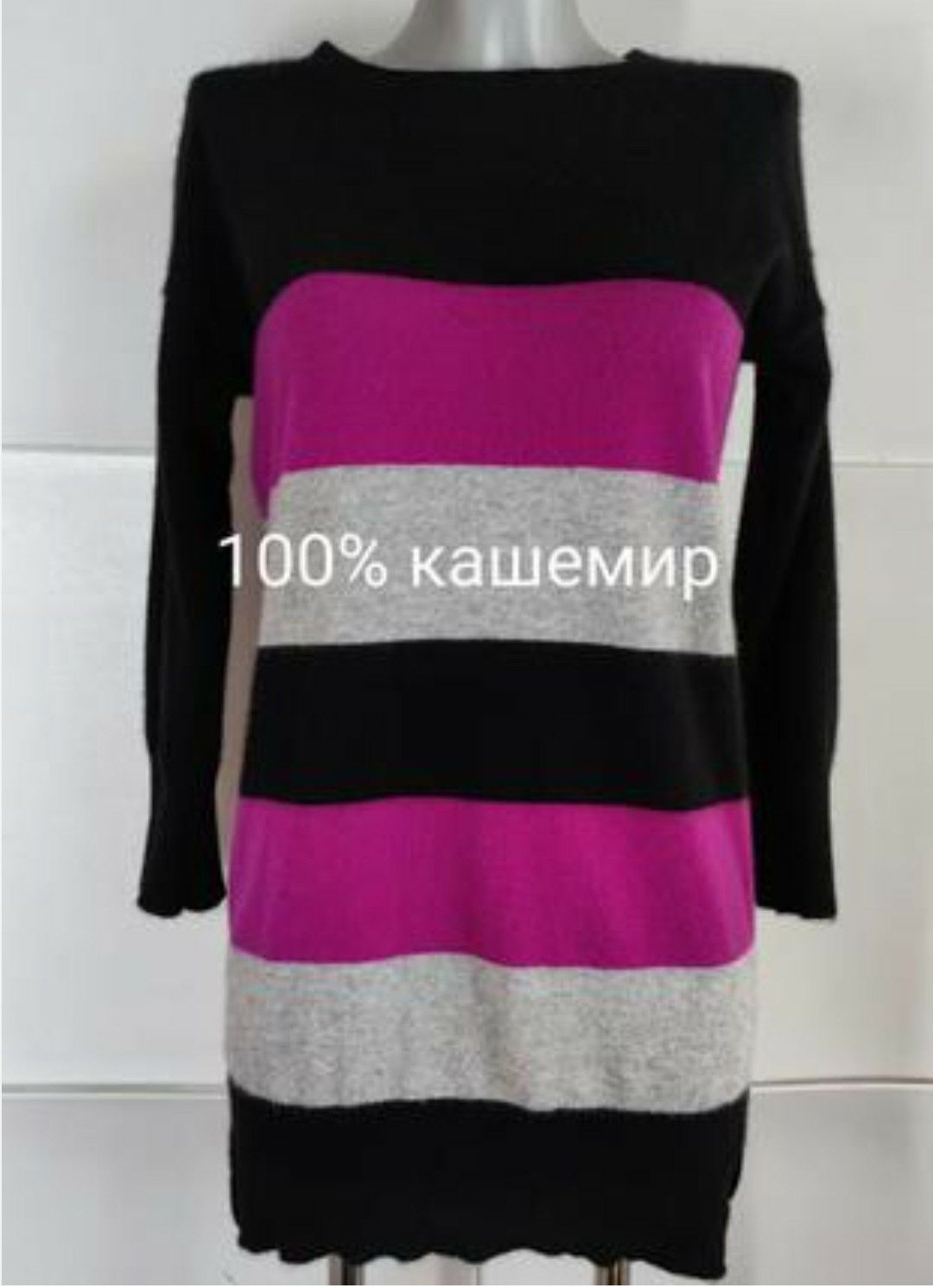 Jaeger кашемировый свитер р.L удлиненный