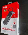 Hub Unitek H6 Gloss PD100W USB-C->3xUSB-A 3.0/HDMI 4K ULTRA HD/RJ45