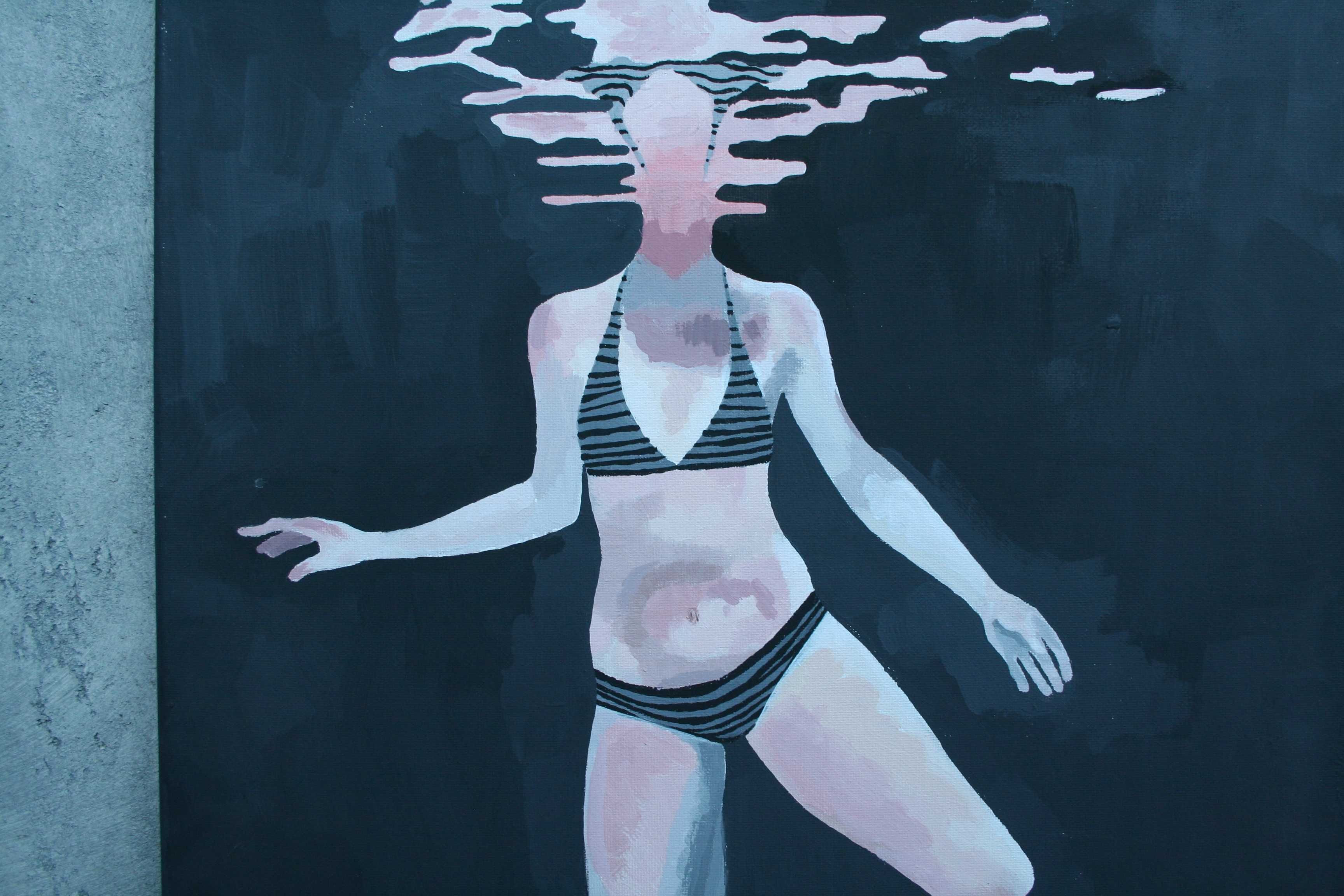 Kobieta w wodzie obraz (akryl)