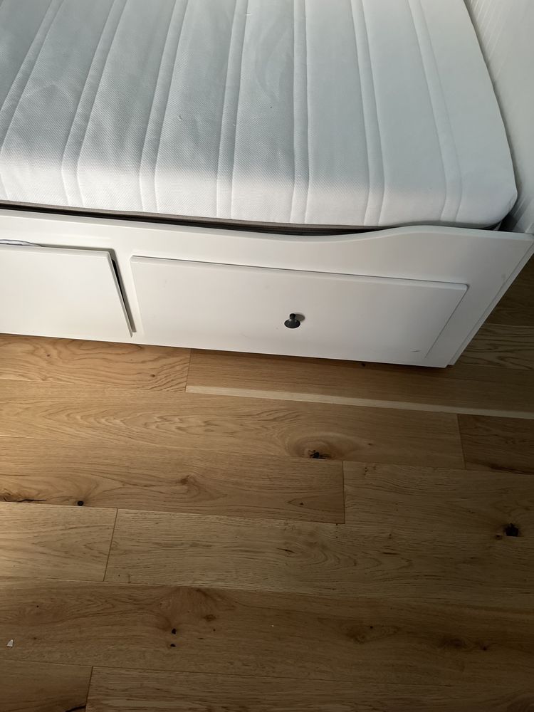 Łóżko ikea hemnes z pojemnikiem na 2 materac