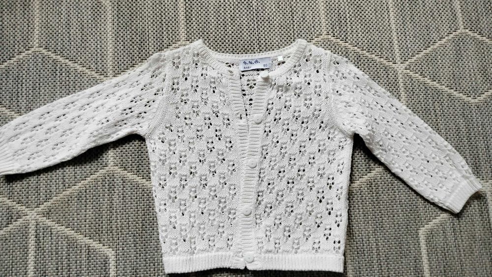 Piękna sukienka + sweterek rozm. 86 do chrztu, na ślub