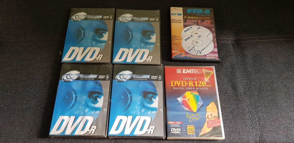 5x Nowe DVD-R Płyty w DVD boxach + 2