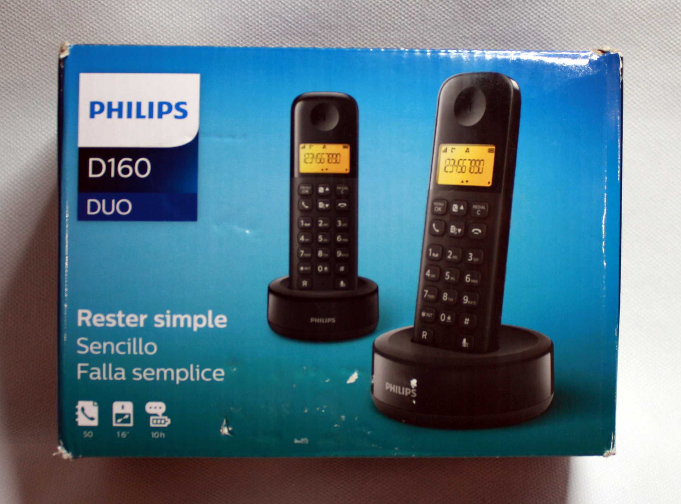 Zestaw telefonów PHILIPS D1602B Czarny ID Głośnomówiący