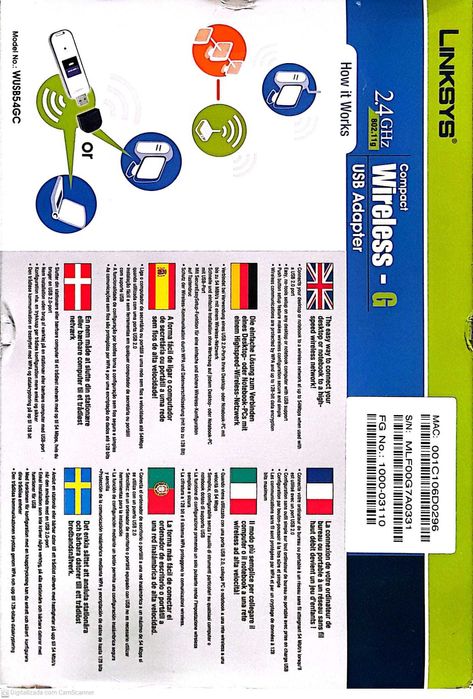 Adaptador Wireless G da Linksys