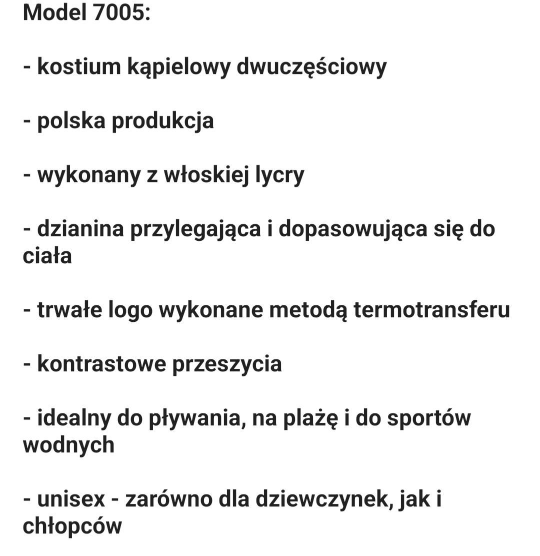 Strój kąpielowy dwuczęściowy dla chłopca basen plaża 158 zagano