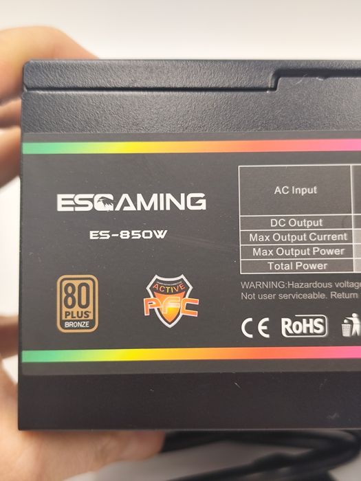 Zasilacz komputerowy ES Gaming 850W 80+ Bronze Active PFC