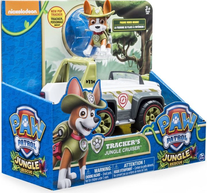 Psi Patrol Tracker Jeep Pojazd + Figurka Ruchoma Jungle Rescue Dżungla