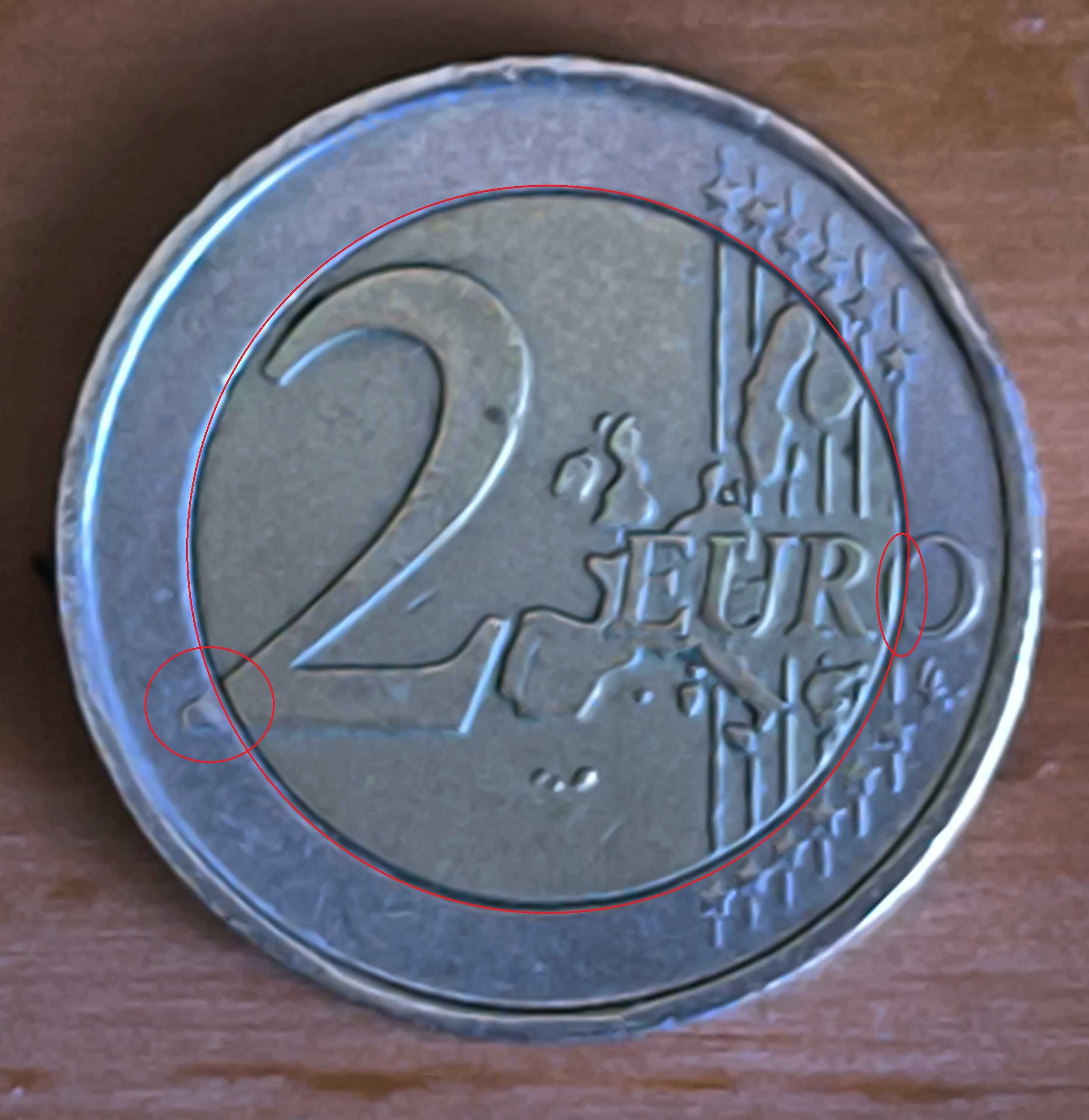 Moedas de euro com erros raros visiveis  e crediveis para colecionar