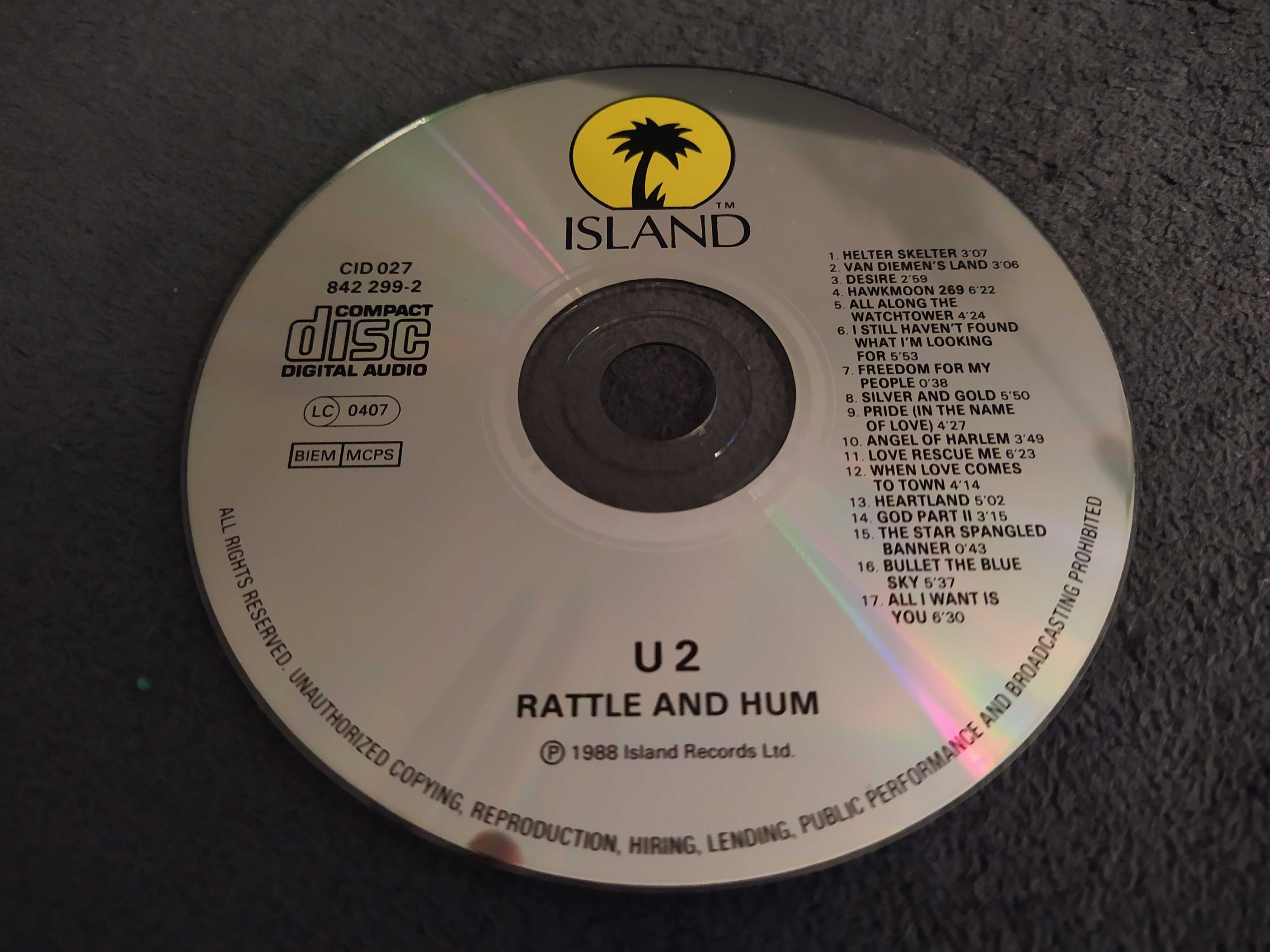 U2 CD Rattle and hum