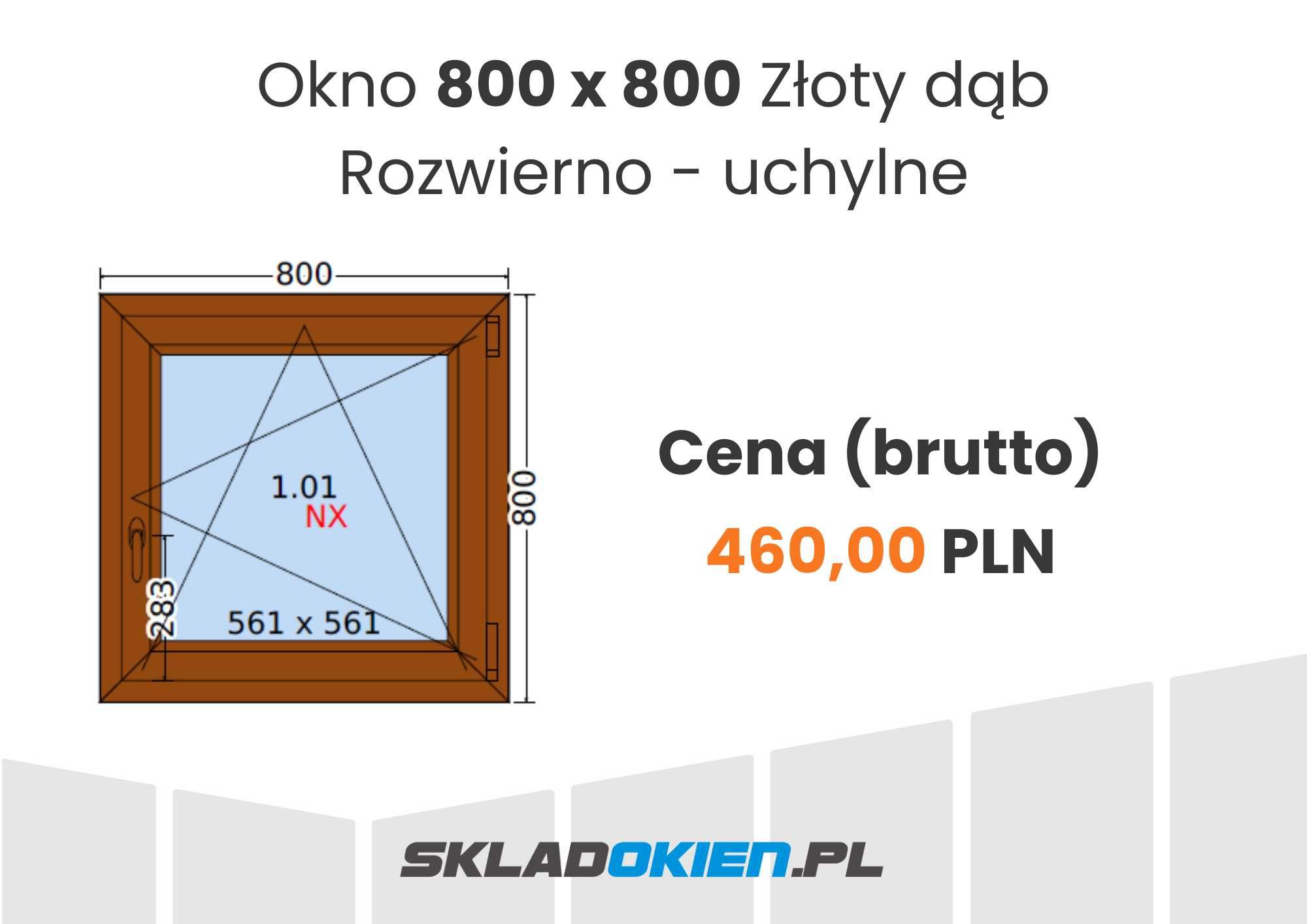 Okno PCV 80x80 / 800x800 różne kolory - Tanio / Wrocław /SKLADOKIEN.PL