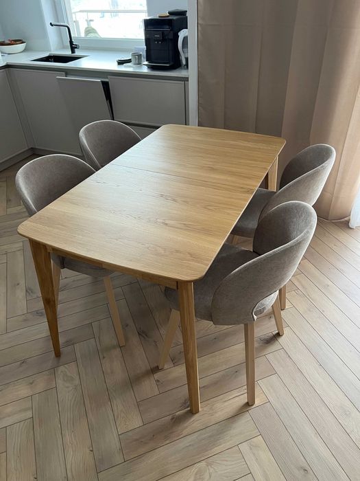 Stół dębowy - rozkładany stół drewniany - chowana dostawka - od ręki