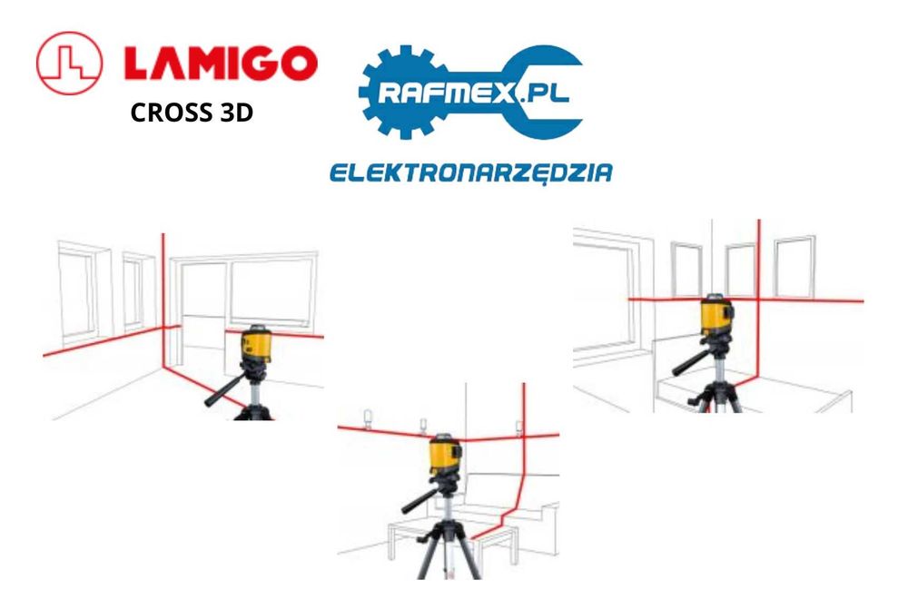 Lamigo CROSS 3D Laser Liniowy Krzyżowy + Statyw STL154M