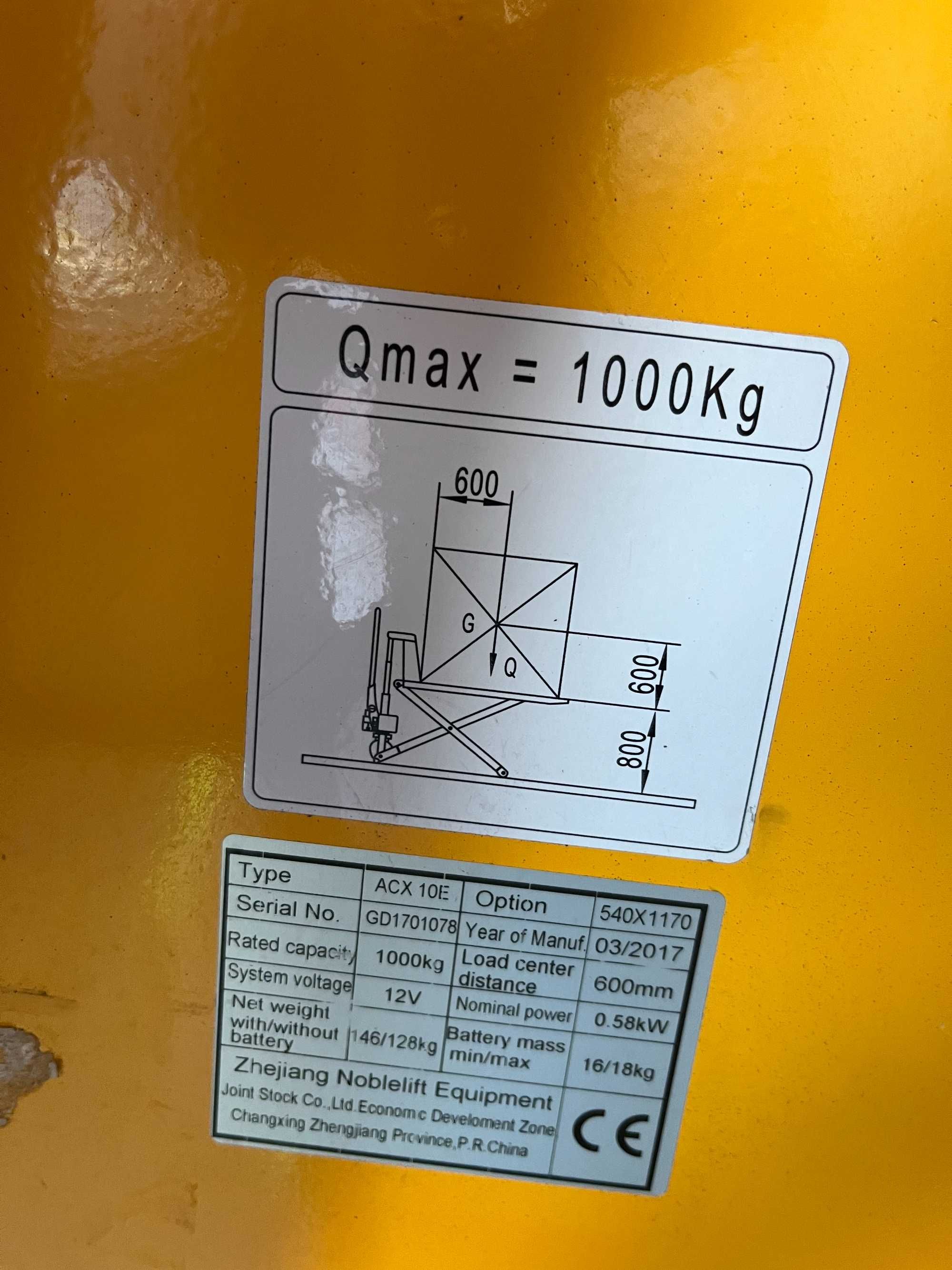 Wózek paletowy nożycowy elektryczny