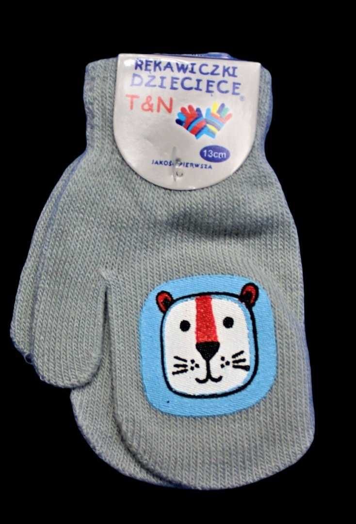 Rękawiczki dziecięce z jednym palcem 13cm 1-3 lat na sznurku