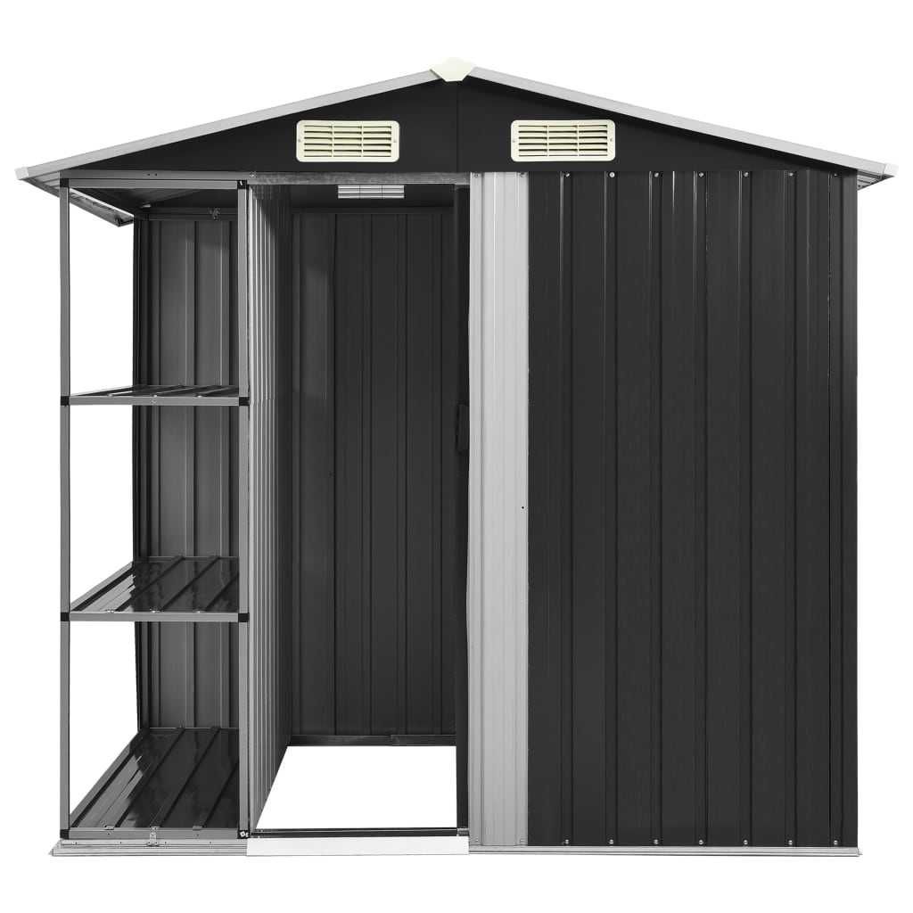 Abrigo de jardim com prateleiras 205x130x183 cm