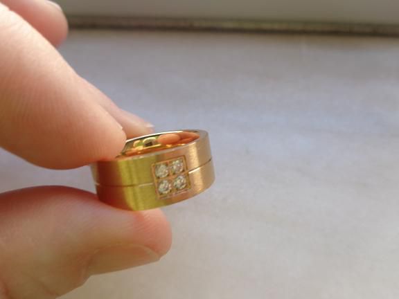 Aliança em aço inoxidável revestida de titânio- tam 6 - 8mm