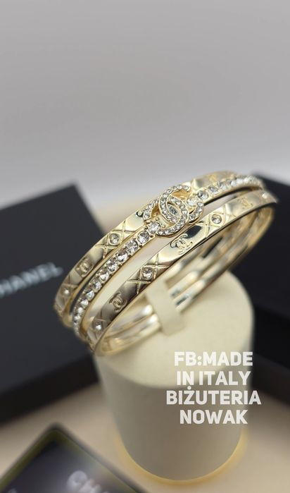 Bransoletka chanel cyrkonie 3sztuki