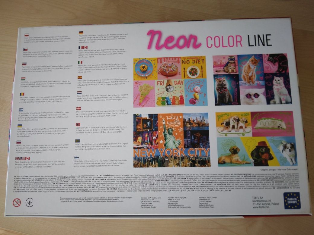 Puzzle trefl koty 1000 neon color line
