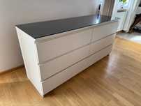 Komoda szafa Ikea szklany blat, stan idealny 168x48x80
