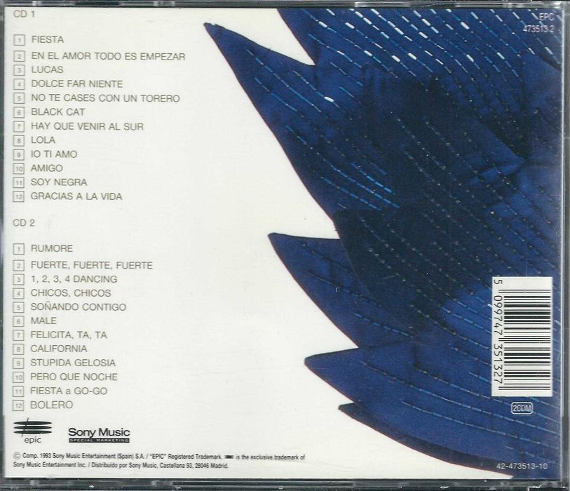 2 CD Raffaella Carra - Ciao Raffaella (1993) (Epic) Fat Box Case