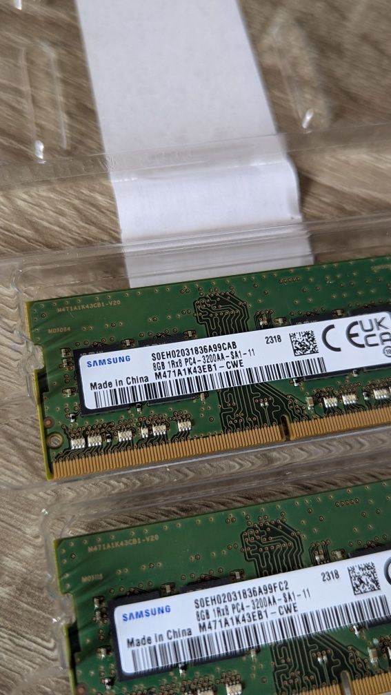 Оперативна пам'ять Samsung DDR4 8GB 3200MHz SODIMM (2x8GB)
