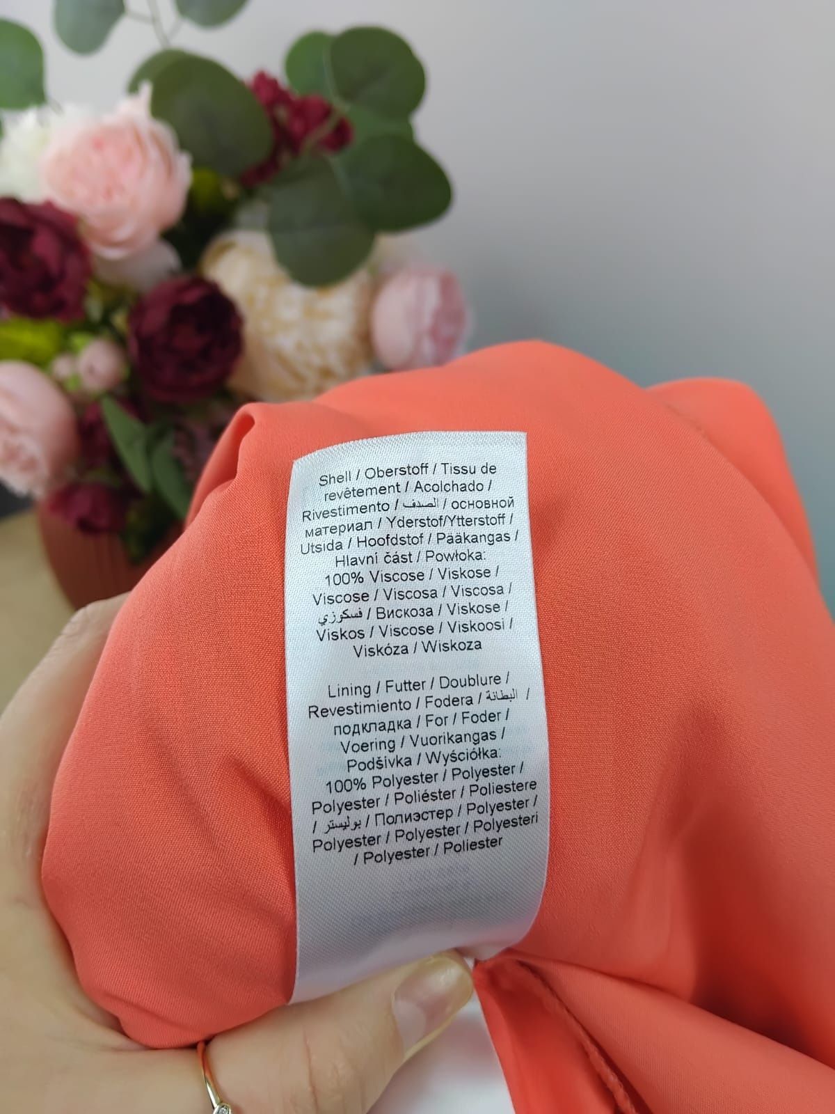 Wiskozowa sukienka midi w kwiaty liście kopertowa elegancka wiskoza XS