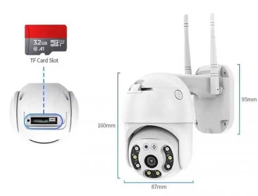 Уличная поворотная IP камера видеонаблюдения W235 WiFi HD-68