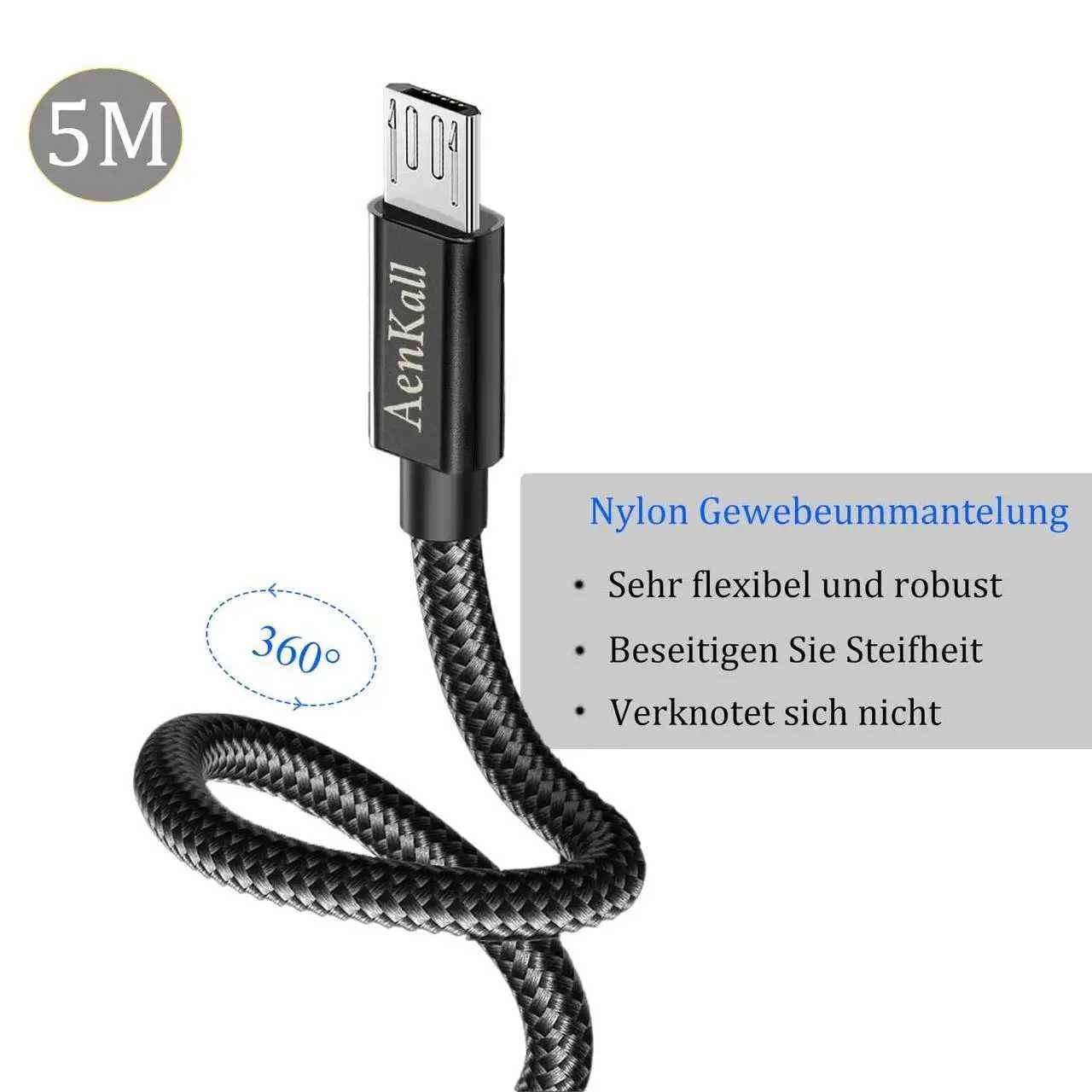 Кабель Aenkall 5 м Micro USB