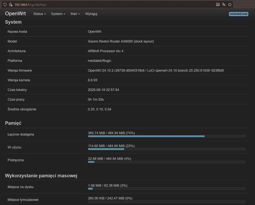 Router Xiaomi Redmi AX6000 OpenWRT