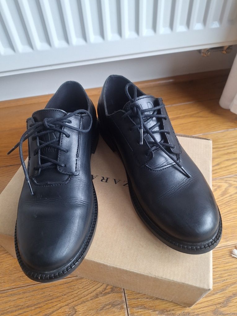 Zara r. 38 skórzane buty komunijne okazjonalne