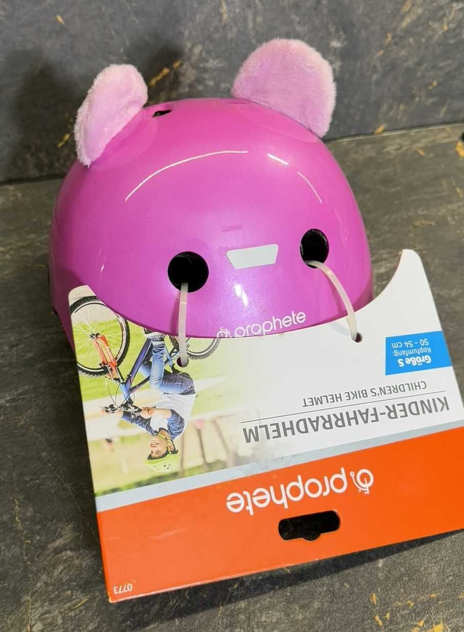 Kask rowerowy dziecięcy z motywem zwierzęcym różowy rozmiar S