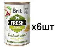 Упаковка вологого корму для собак Brit Fresh Duck 6*400 г (качка)