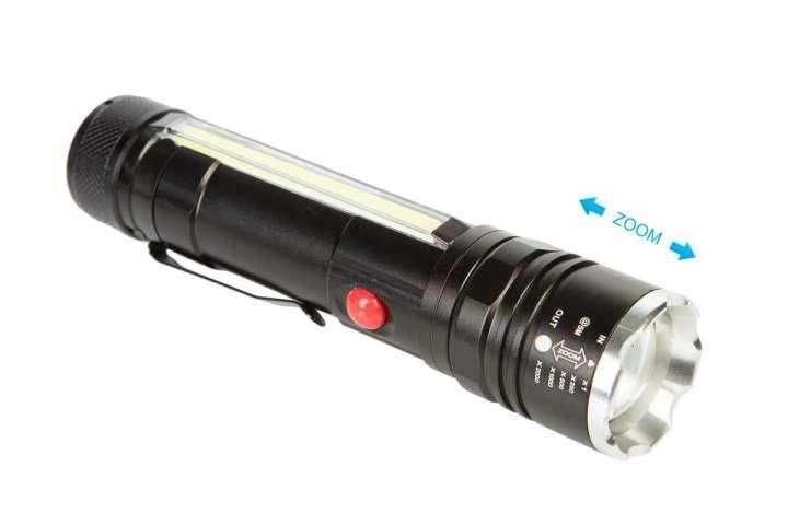 Фонарь металл, T6-26+T6+COB, ЗУ micro USB, 1x18650/3xAAA, магнит, zoom